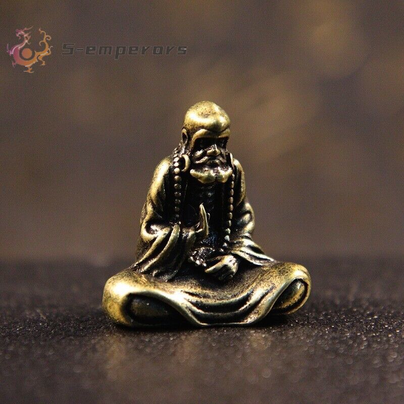 Brass Dharma Buddha Statue Bodhidharma Buddhism Figurine Tea Pet Decoration