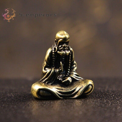 Brass Dharma Buddha Statue Bodhidharma Buddhism Figurine Tea Pet Decoration