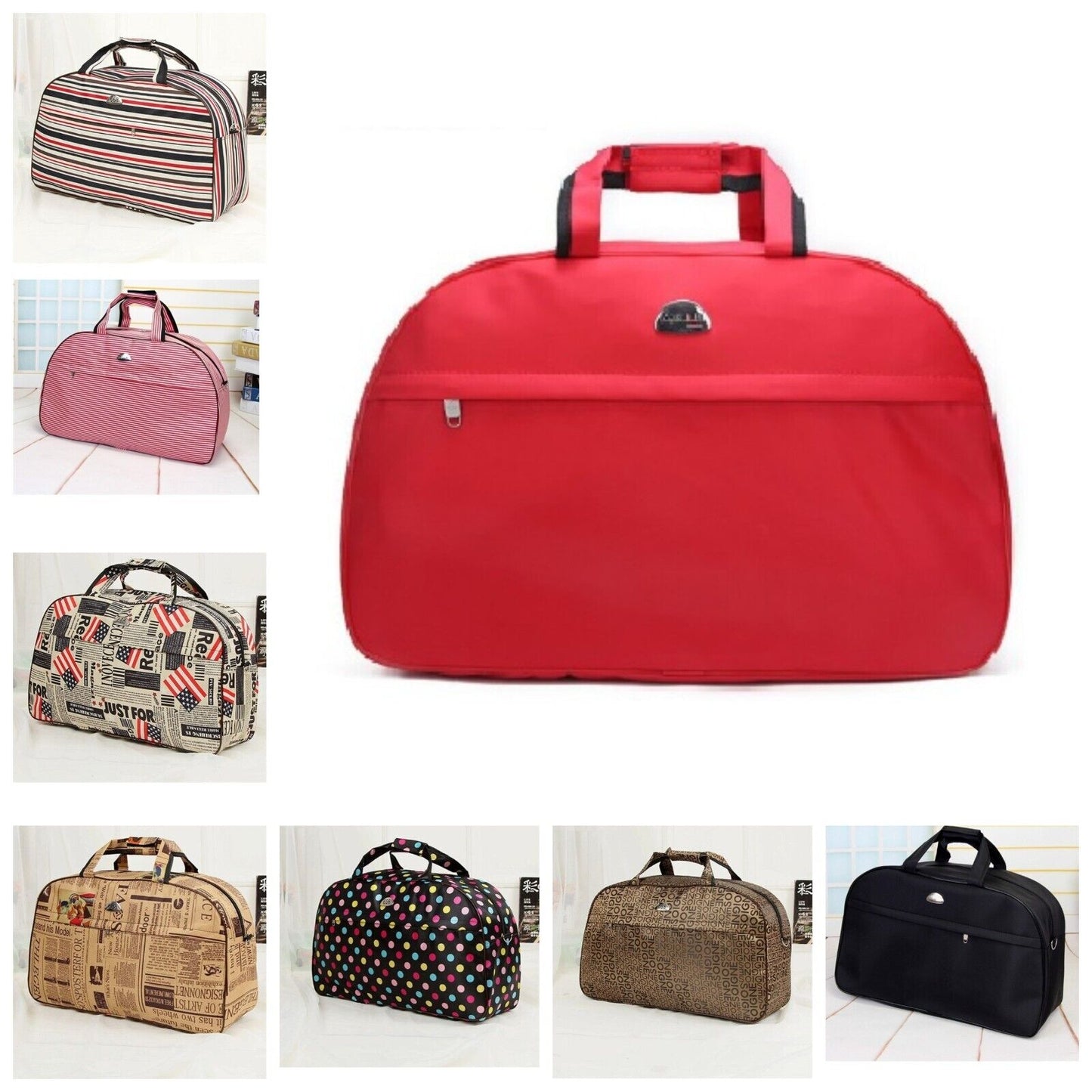 Women Travel Bags Print Nylon Waterproof Men Luggage Duffel Handbags 54x19x33cm