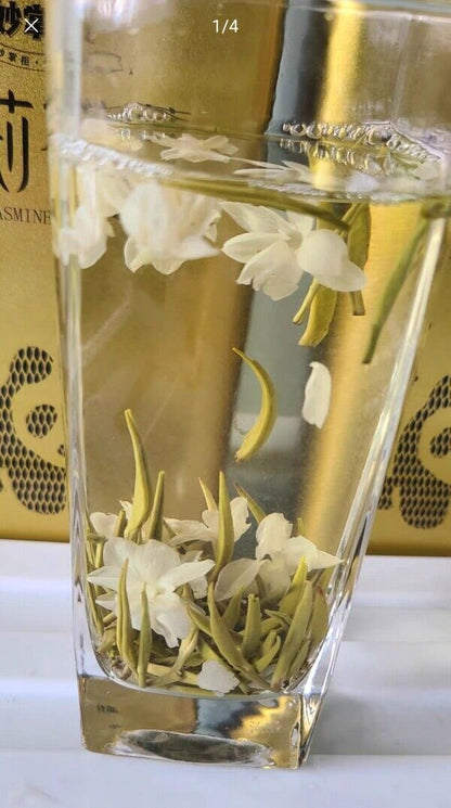 CHINA Jasmine Silver Needle Flavor GREEN Tea,MO LI BAI HAO YIN ZHEN JASMIN 茉莉银针