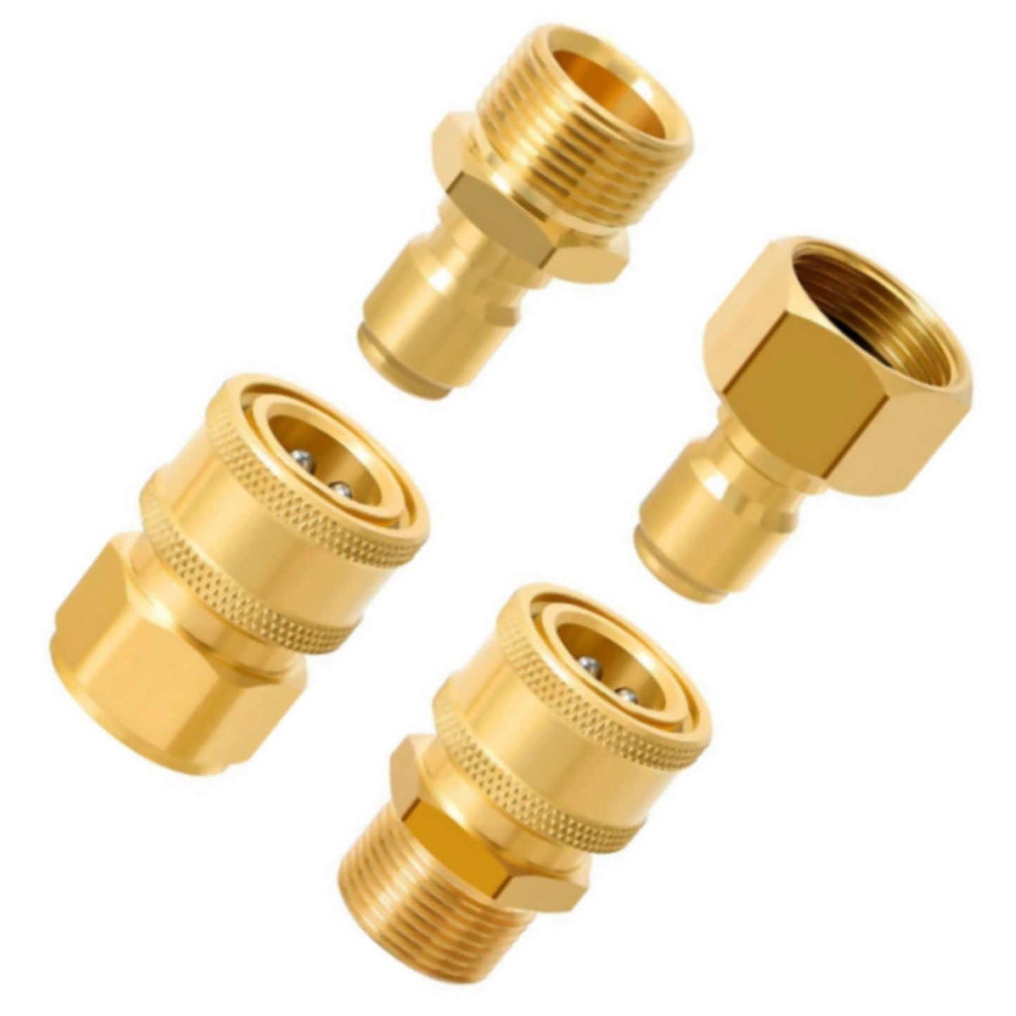4PCS M22-15mm 3/8'' Connect Pressure Washer Hose Adapter Replacement