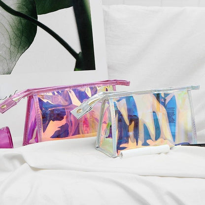 Waterproof Transparent Cosmetic Bag Makeup Case Zipper Travelling Bag 7*14*22 CM