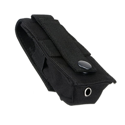 Black Tactical Molle Flashlight Holder Belt Holster Pouch Torch Carry Case