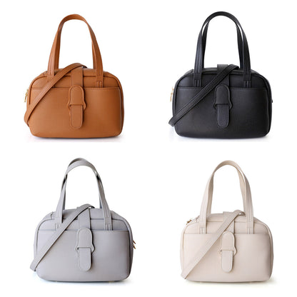 Roomy Leather Handbag Doctor Bag Purse Tote Shoulder Bag w/ Crossbody Strap