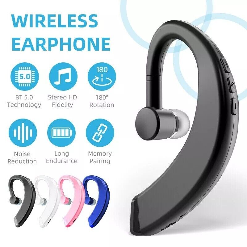 Wireless Bluetooth 5.0 Earpiece Headset Driving Trucker Earbuds Noise Cancelling