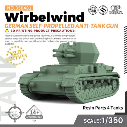 SS481 1/200/350/700 Model German Wirbelwind Self-Propelled Anti-Tank Gun