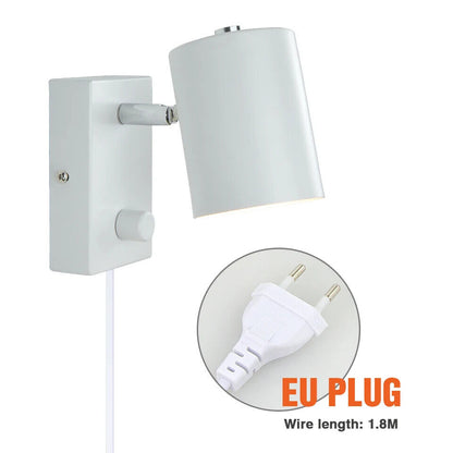 Wall Lamps Indoor LED With Switch Nordic Simple Lights EU US Plug Bedside Sconce