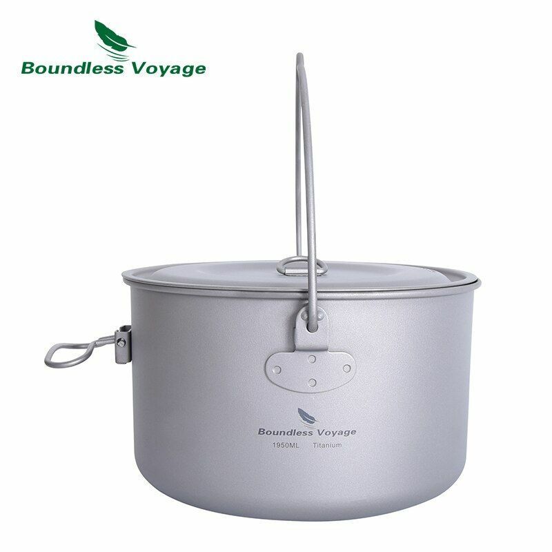 Pot 1.3L / 1.95L / 2.9L Camping Titanium Cookware Lid Lightweight Cooking Kit