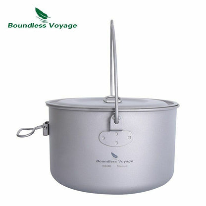 Pot 1.3L / 1.95L / 2.9L Camping Titanium Cookware Lid Lightweight Cooking Kit