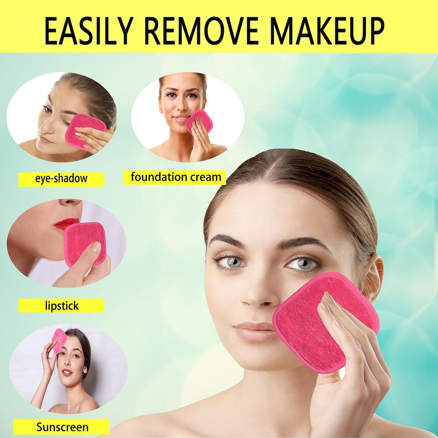 10 Pack Makeup Remover Cloth,Ultra Soft and Reusable Microfiber (6 in x 6 in)