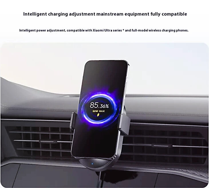 Genuine Xiaomi 50W Car Wireless Fast Charger Air Vent Mount Phone Holder, All Qi