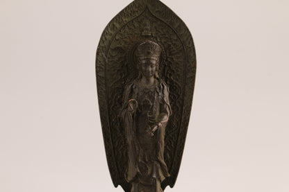 Blessing Rare Chinese copper kwan-yin Figure statue collect bronze table decor