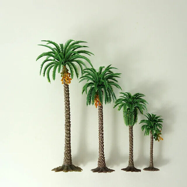 Coconut Palm Model Trees 10Pcs Plastic Scale DIY Park Rainforest Scenery Diorama