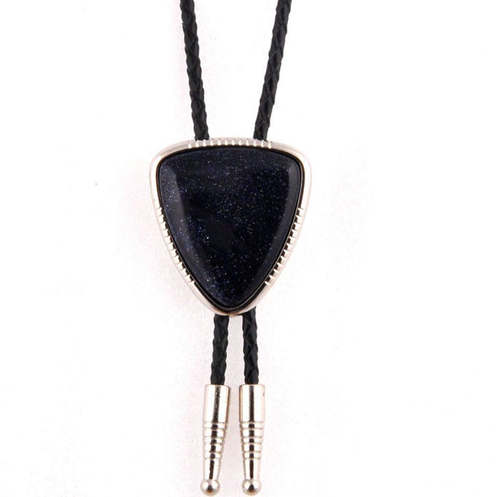 Men Bolo Ties Natural Agate Genuine Leather Rope Western Cowboy Jewelry Neckties