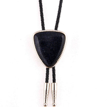 Men Bolo Ties Natural Agate Genuine Leather Rope Western Cowboy Jewelry Neckties