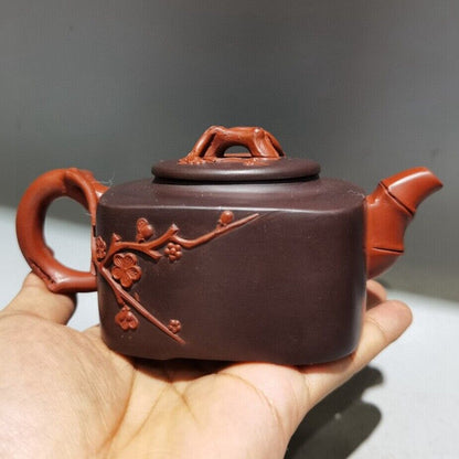 Chinese Yixing Purple Clay Teapot Zisha Ceramic Bamboo Plum Blossom Teaware Nice