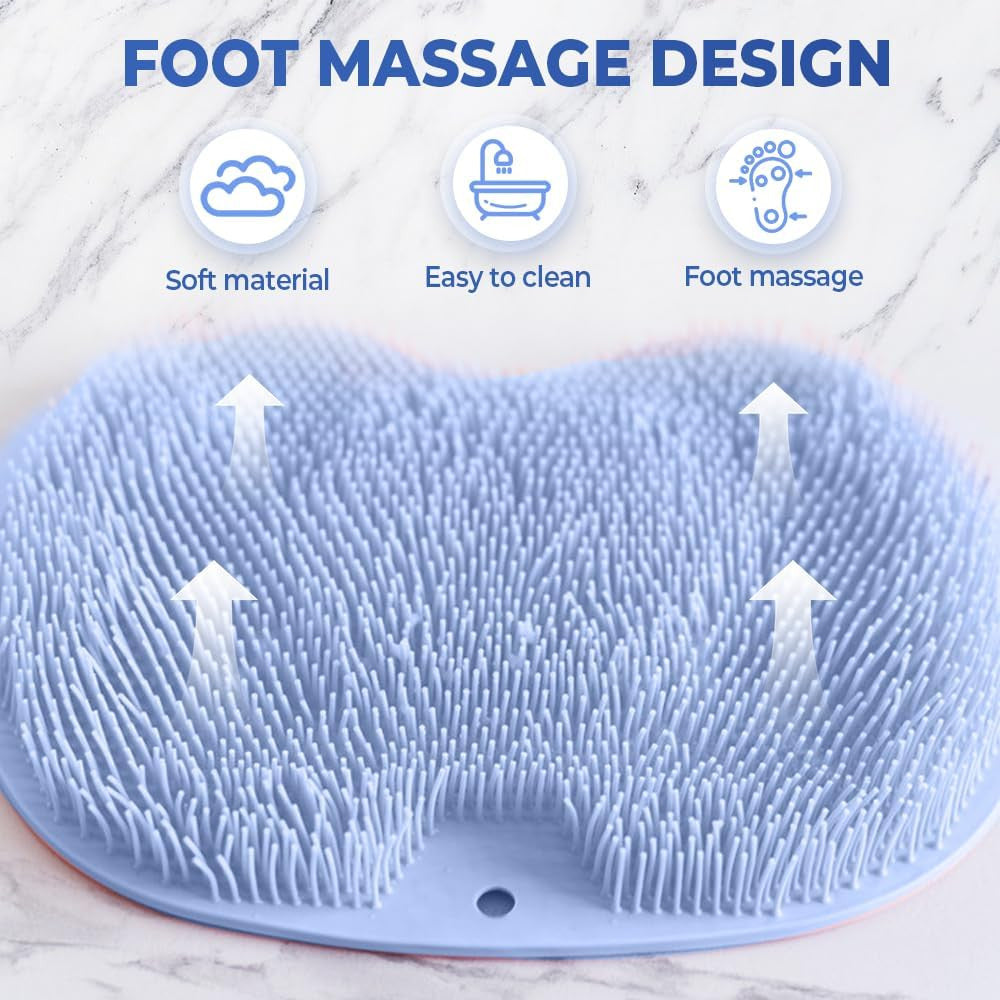 Foot Back Scrubber Exfoliating Silicone Massager Pad Cleaning Mat Bath Shower