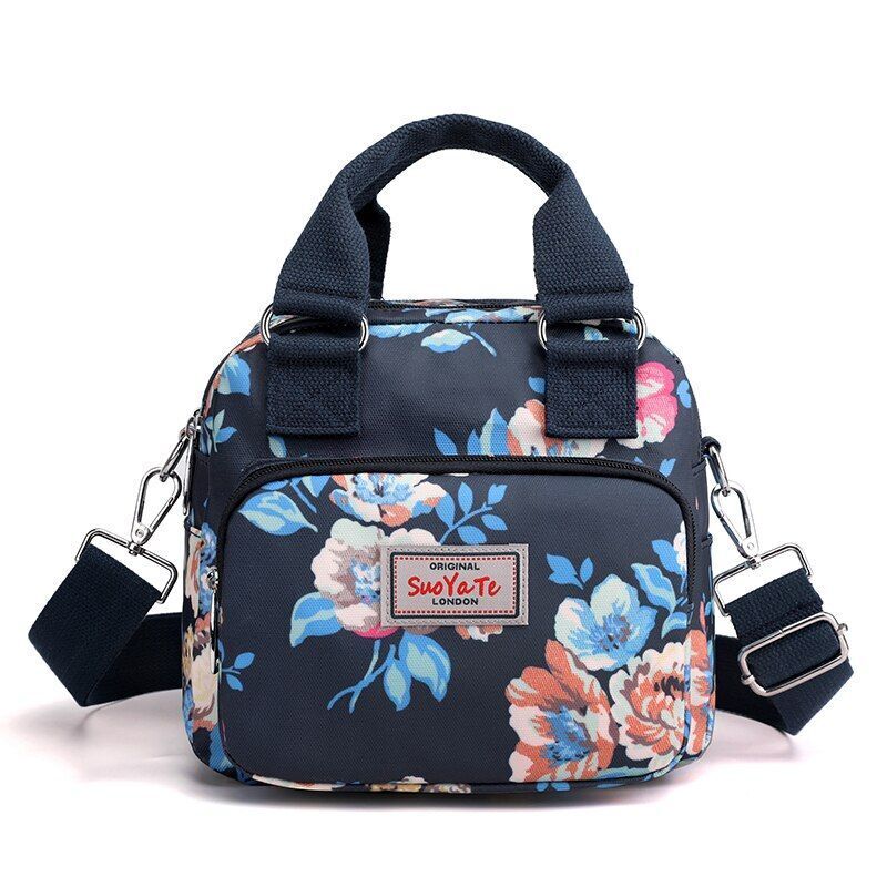 Floral Pattern Women Small Shoulder Bag Waterproof Nylon Handbag Messenger Bags