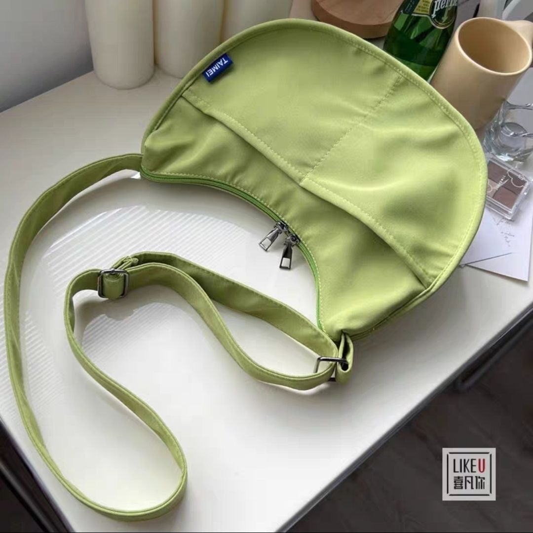 Canvas Bag Messenger Solid Color Handbags Shoulder Underarm Bag Crossbody Purse