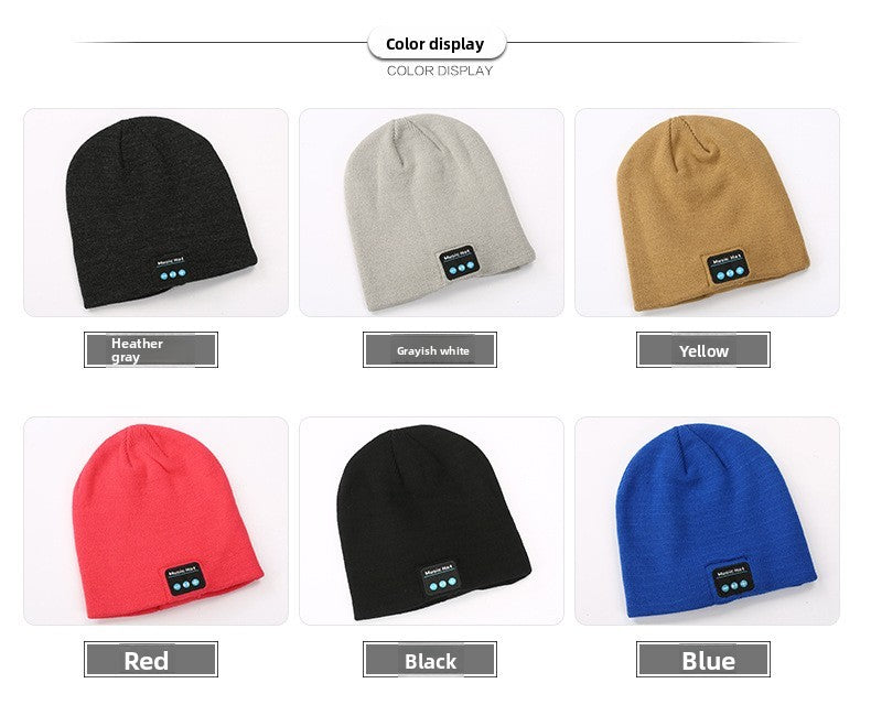 Winter Warm Wireless Bluetooth Beanie Hat Cap Headset Headphone Speaker With Mic