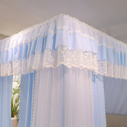 Double Layers Blackout Mosquito Net Princess Bed Dust Proof Bed Curtain Drapes