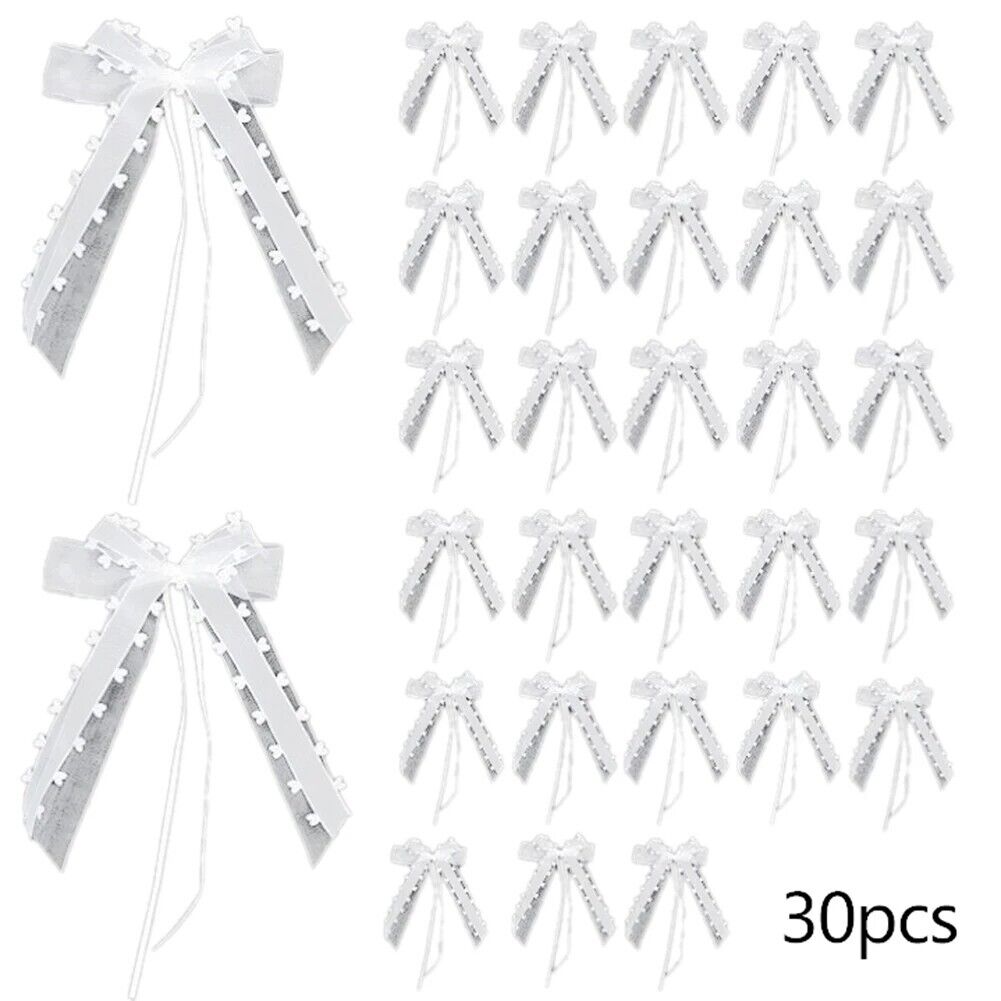 Party Decoration 30Pcs Polyester DIY Birthday Pull Gift Wrapping Car Bow 12x25cm
