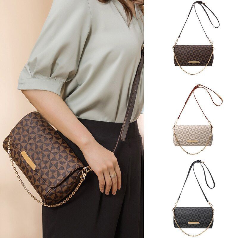 Crossbody Handbag Polyester Messenger Handbag Clutch Zipper Chain Shoulder Bag