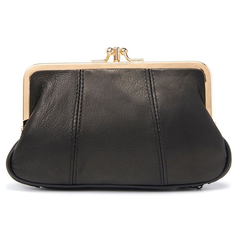 Women Coin Purse Leather Small Wallet Soft Change Purse Metal Frame Card Holder