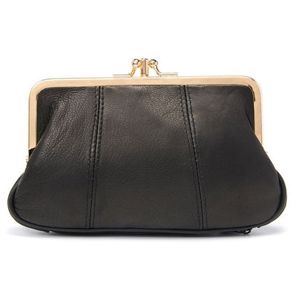 Women Coin Purse Leather Small Wallet Soft Change Purse Metal Frame Card Holder
