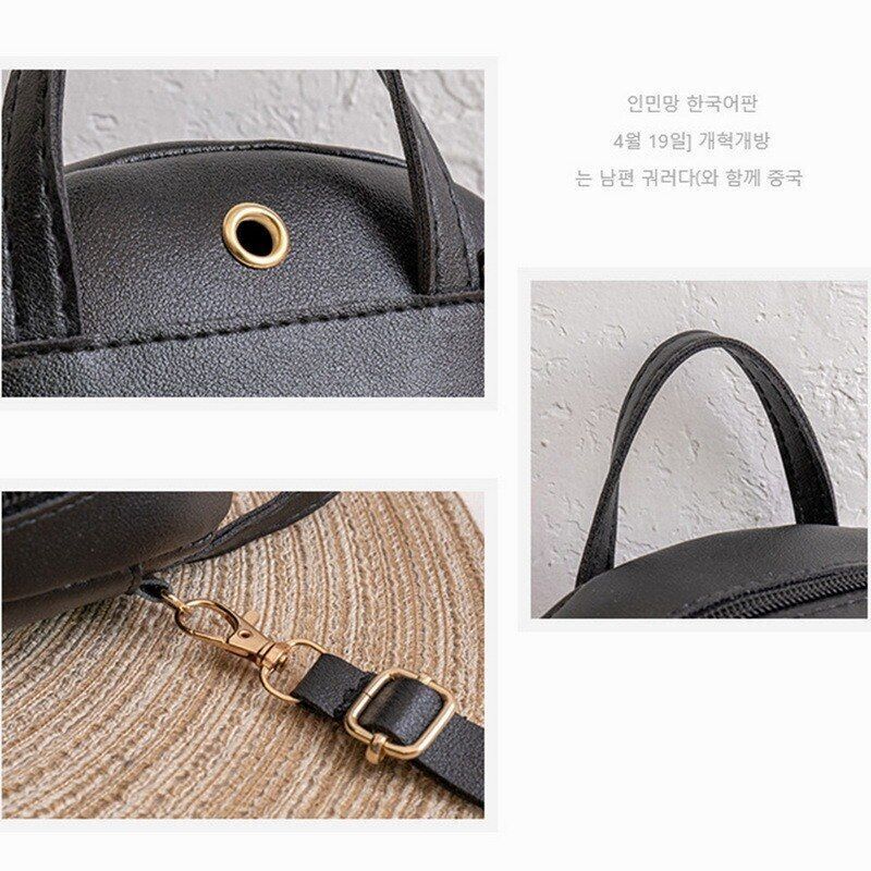 Backpacks Synthetic Leather Bag Small White Rucksack Fashion Backpack 18*11*20CM