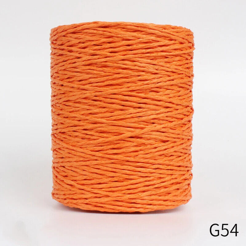 Hand Knitting Yarns 280-300M Natural Raffia Straw Colorful Crochet Threads Rolls