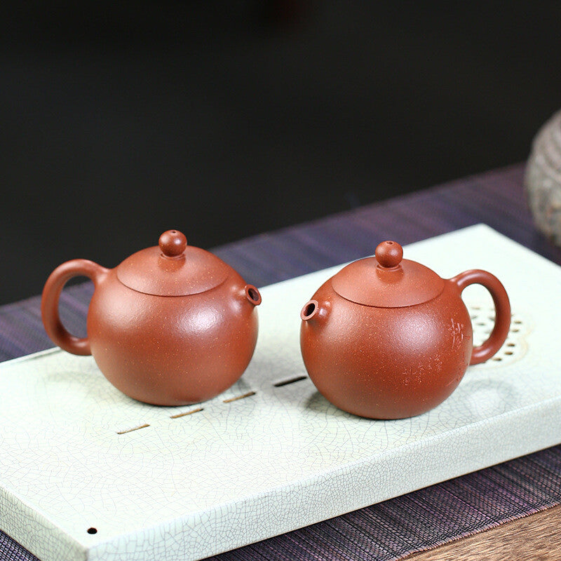 Real Yixing Zisha Tea Pot Red Jiangpo Clay Handmade Master Pot Marked Xishi Pots