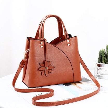Womens Ladies PU Leather Handbag Shoulder Purse Messenger Satchel Crossbody Tote
