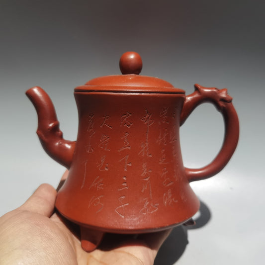 Collection Chinese Vintage Yixing Zisha Clay Dragon Statue Zisha Teapot Tea Set
