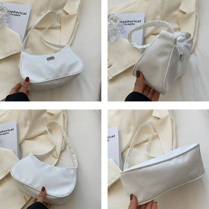 Solid Color Shoulder Bag Messenger Handbags Nylon Handbag Retro Underarm Purse