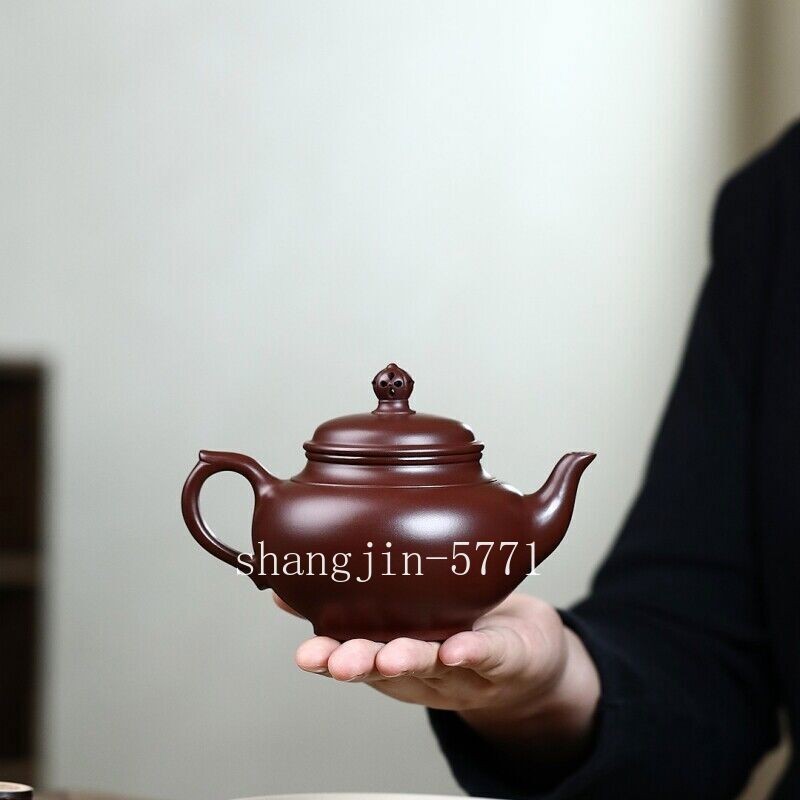 True Yixing Zisha Purple Grit Tea Pot Marked Purple Zhu Clay Master Pot 9 Holes