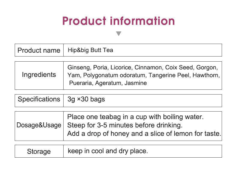 Herbal Buttock Enhancement Tea Warped Cozy Tea Hips Big Butt Tea 90g