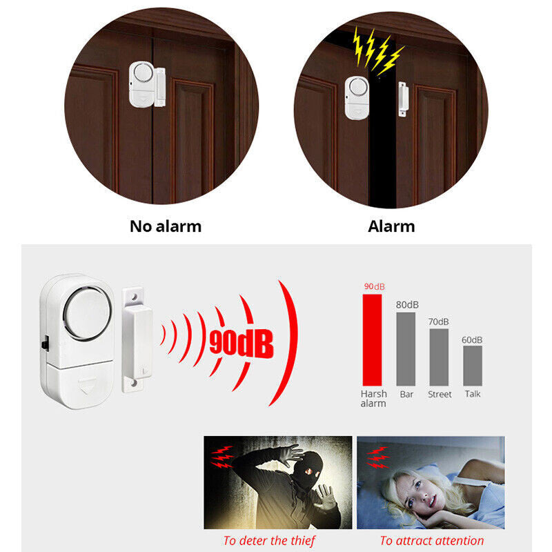 WIRELESS Home Window Door Burglar Security ALARM System Magnetic Sensor Lot