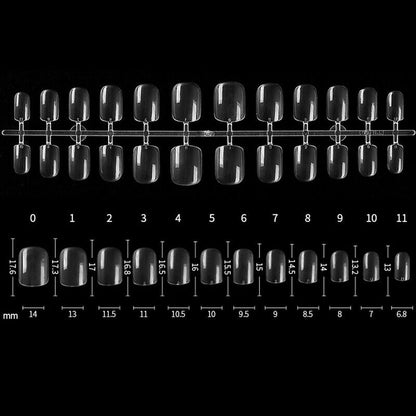 Fake Nails Transparent Nails Extension Short Square Nails 120PCS/Bag Natural DIY