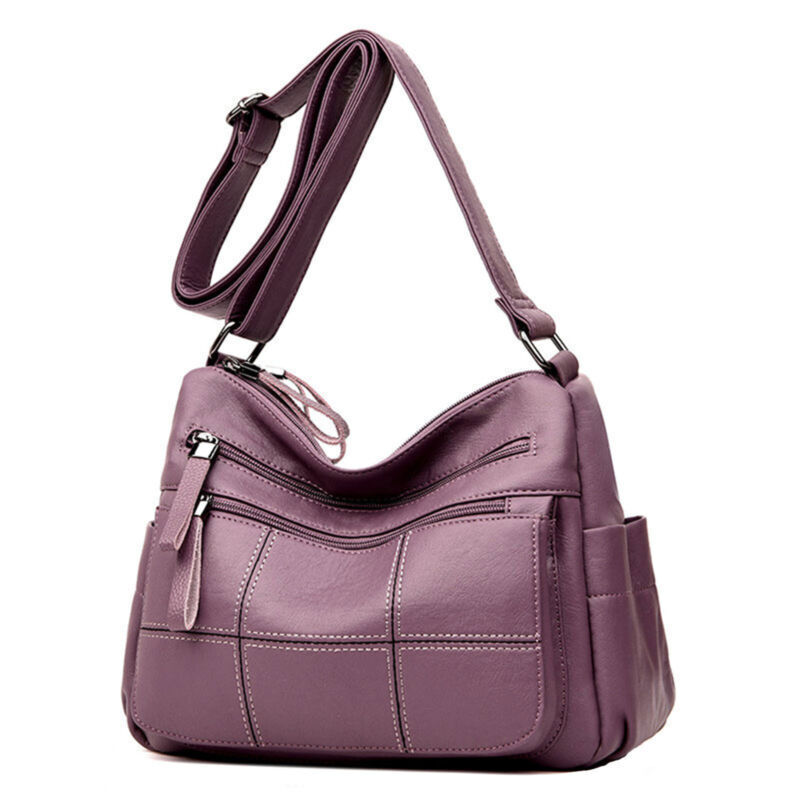 Multi-layer Soft Leather Leisure Crossbody Shoulder Bag Handbags Purse for Women