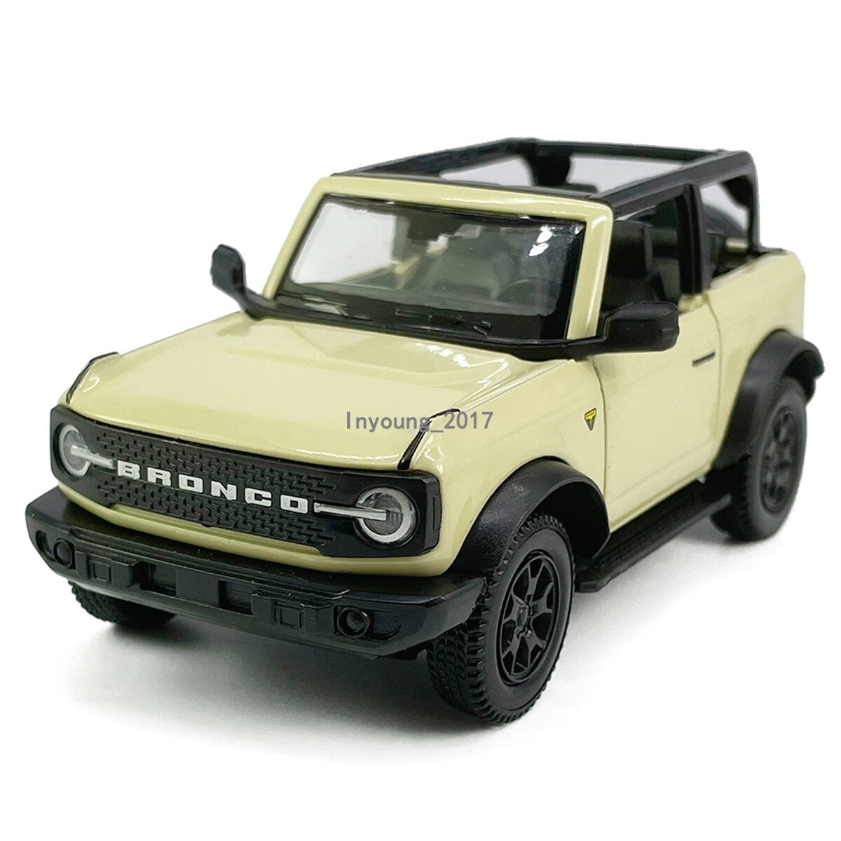 Ford Bronco Toy Car 1/36 Scale Diecast Model Car Toys for Boys Doors Open Beige