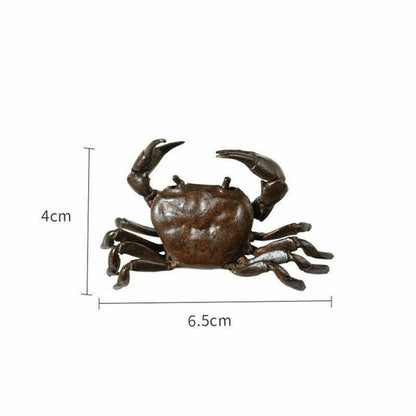 China Tea Pet Chinese Old Pure Copper Handwork Antique Crab Ornament Statue