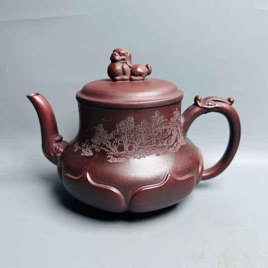 Chinese Yixing Purple Clay Teapot Tea Set Pot Zisha Ceramic Cute Decor Figurine
