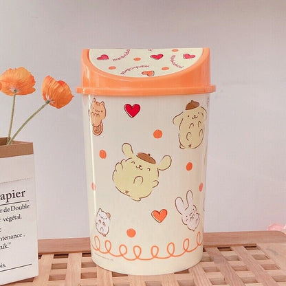 Cute HelloKitty Home Trash Can with Swing Lid Waste Garbage Bin Wastebaskets