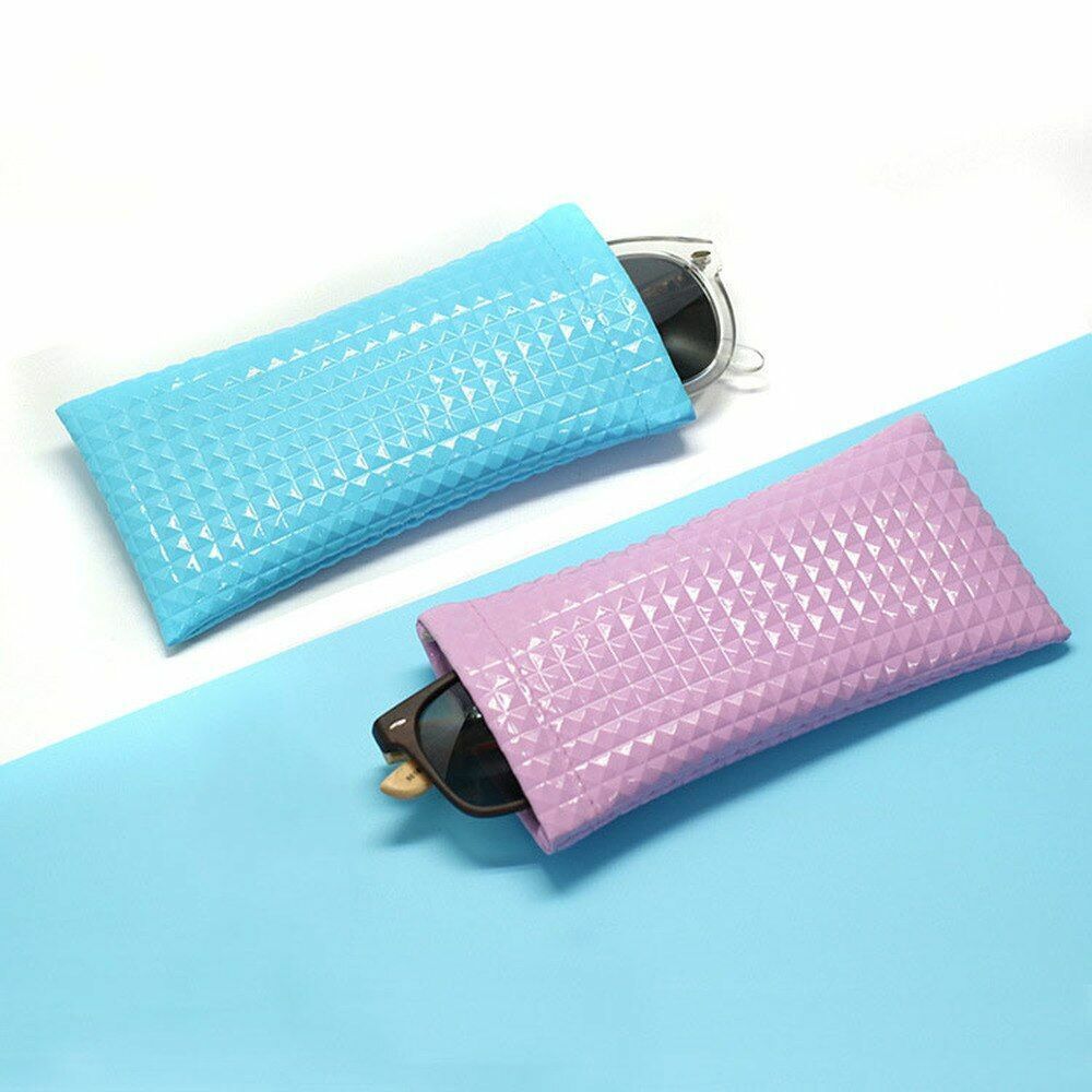 Sunglasses Bag Fake Leather Glass Case Pouch Portable Storege Nearsighted Gold