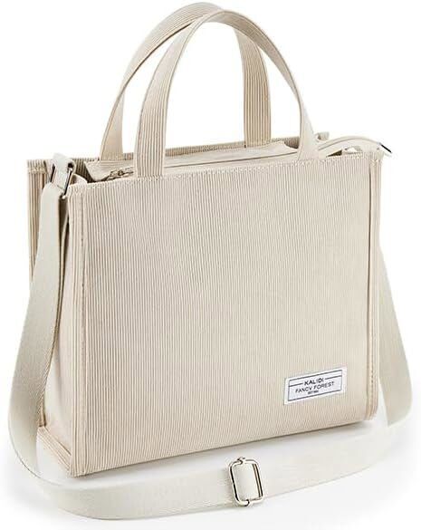 KALIDI Tote Bag for Women Corduroy Crossbody Bag Casual Zipper Tote Fashion Shou