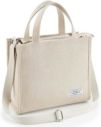 KALIDI Tote Bag for Women Corduroy Crossbody Bag Casual Zipper Tote Fashion Shou