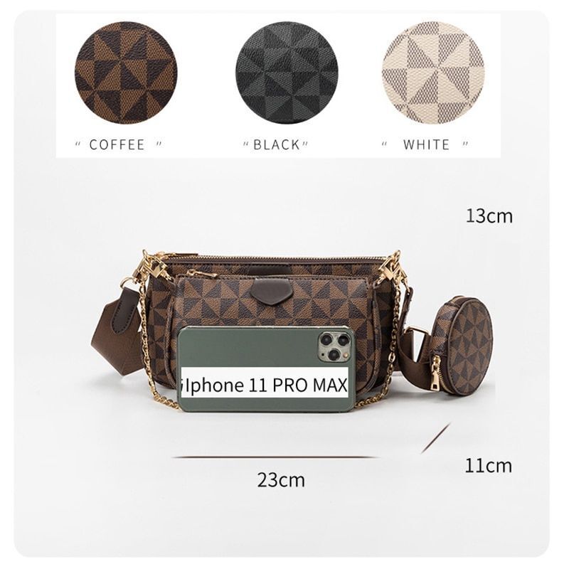 Handbag Women Shoulder Bag Purse Handbag Pouch Crossbody 23*13*11 CM Brown Black