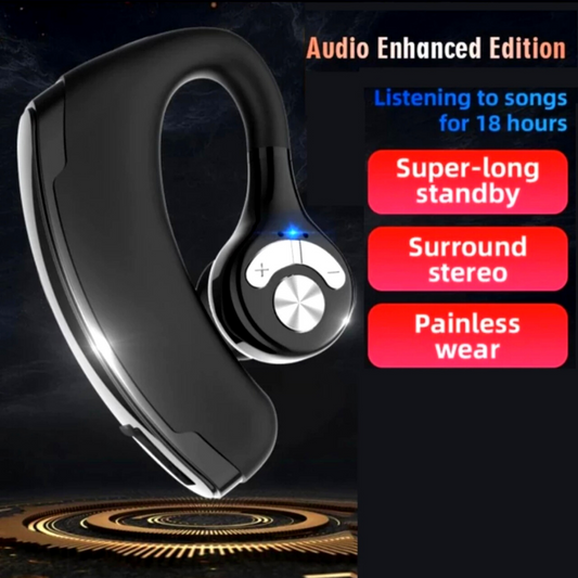 Bluetooth 5.0 Earpiece Wireless Headset Noise Cancelling Earbuds Driving Trucker