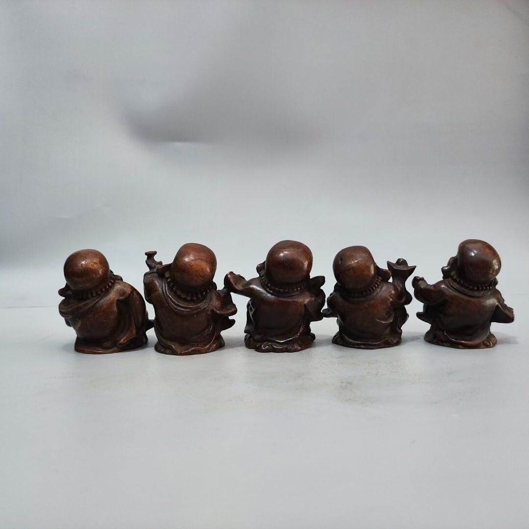 5 Piece One Set Buddha Figurine Statue Home Ornament Blessing Gift Tea Pet